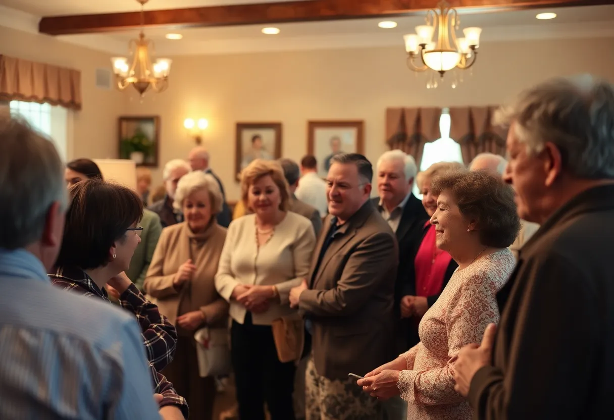 Community members gathered at a celebration of life event.