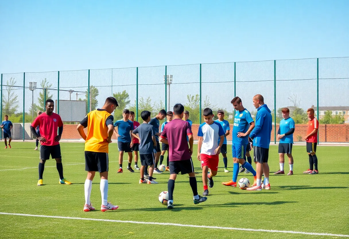 Young soccer players participating in training at Nashville SC Academy