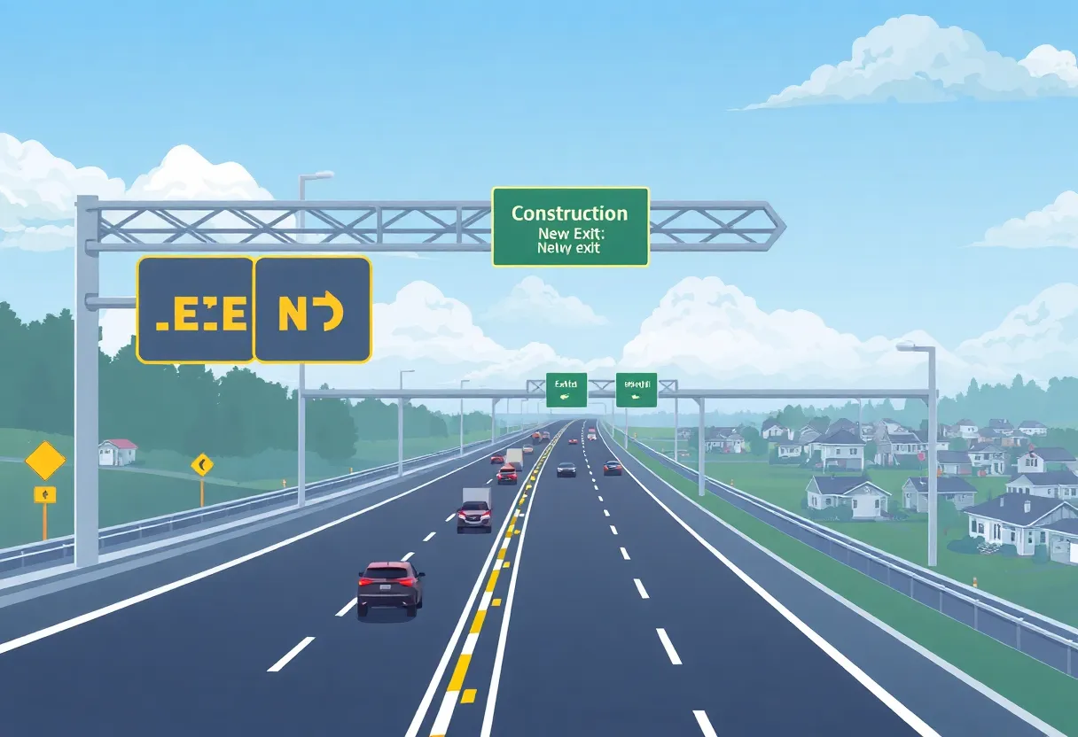 Rendering of new interstate exit construction near Red Bank in Lexington County