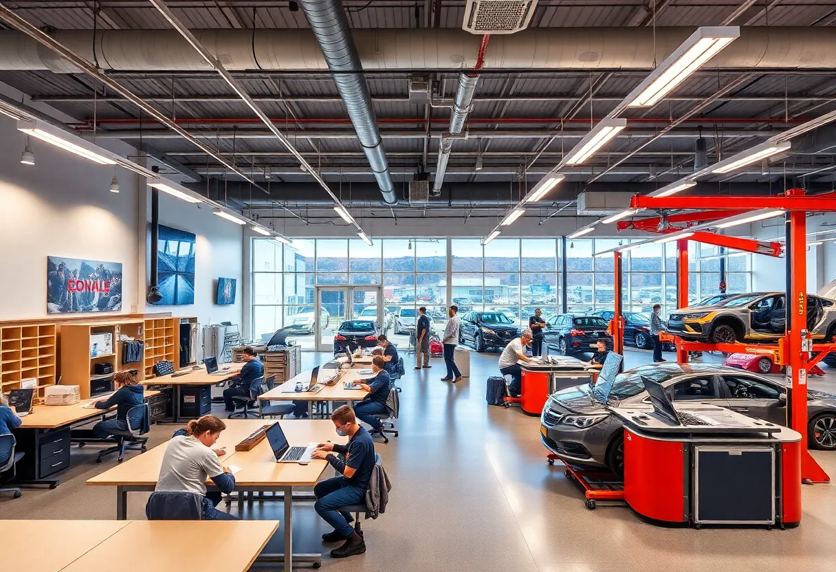 Students engaged in practical training at the Nuneaton technical education facility.