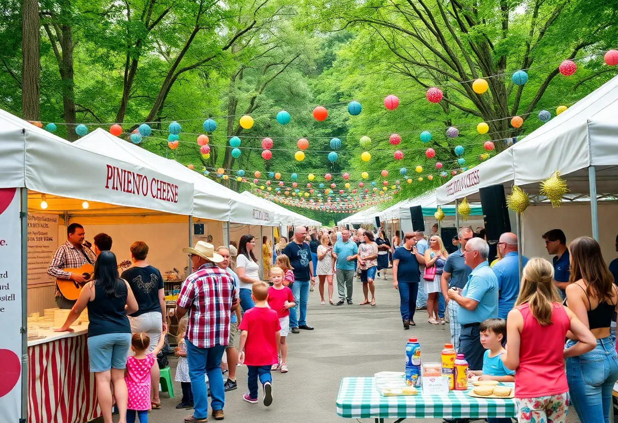 People enjoying the Pimento Cheese Festival at Saluda Shoals Park.