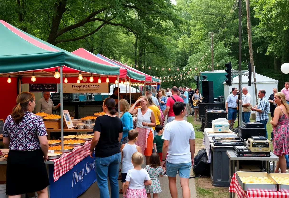 Families and food stalls at the South Carolina Pimento Cheese Festival
