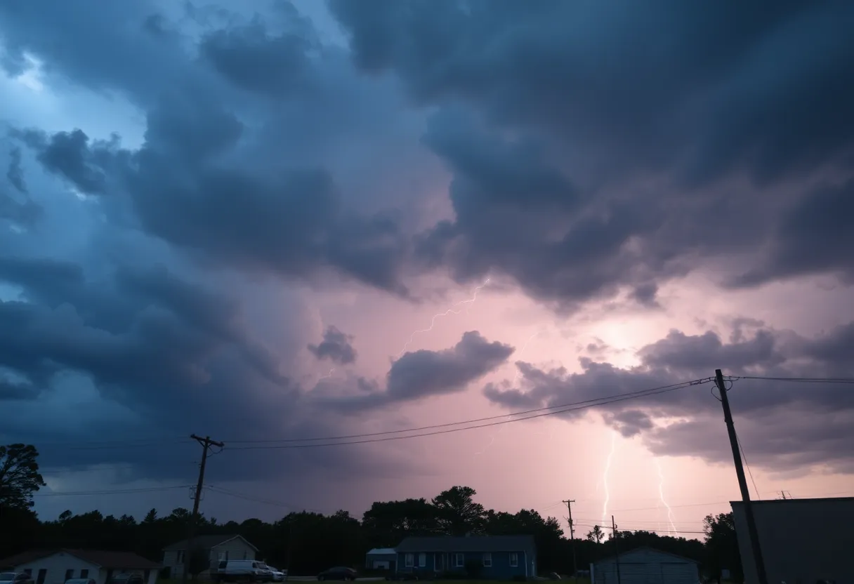 Storm clouds gathering over Columbia, SC.