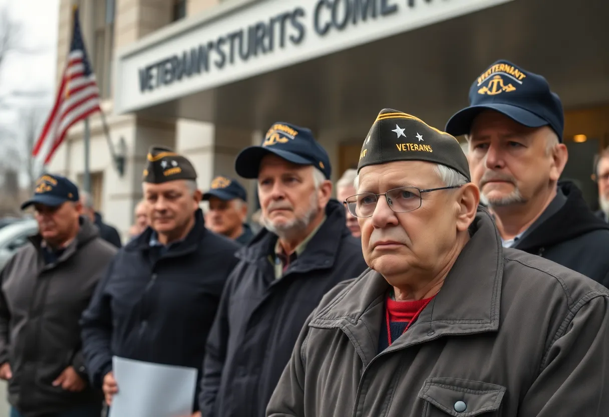 Group of veterans expressing concern after job cuts from the DVA.
