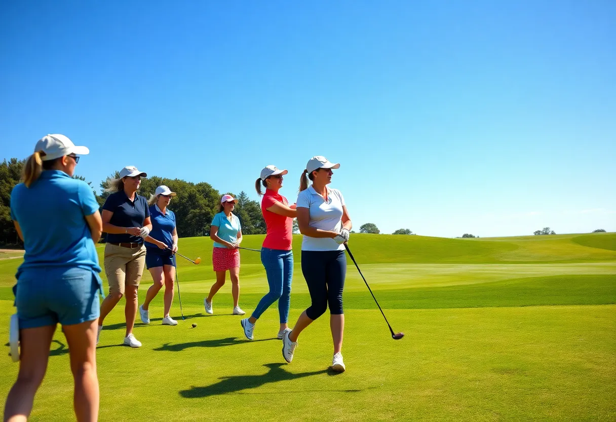 Women golfers competing in the 2025 NCAA Golf Tournament