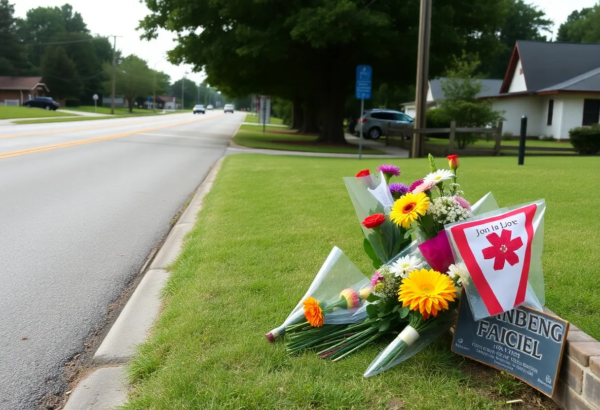 Community flowers at the roadside in Cayce, SC.