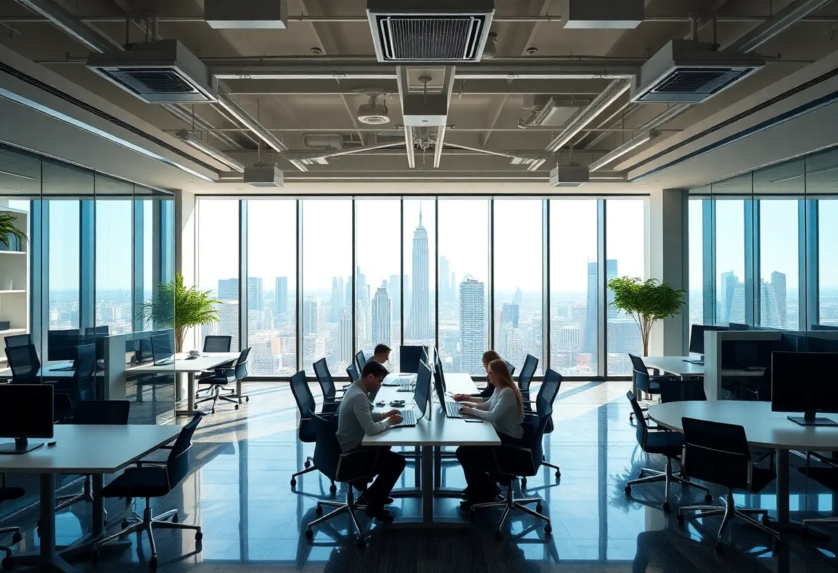 Vibrant co-working space with city views in Columbia