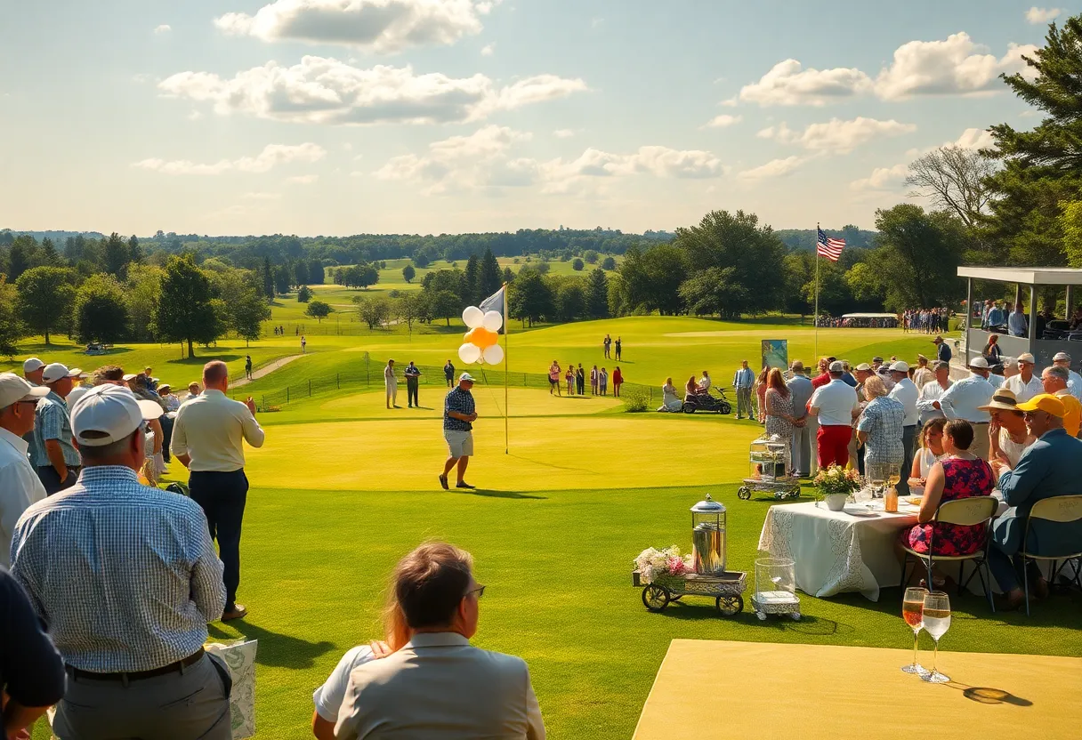 Participants enjoying a golf tournament and gala event in Columbia for charity.