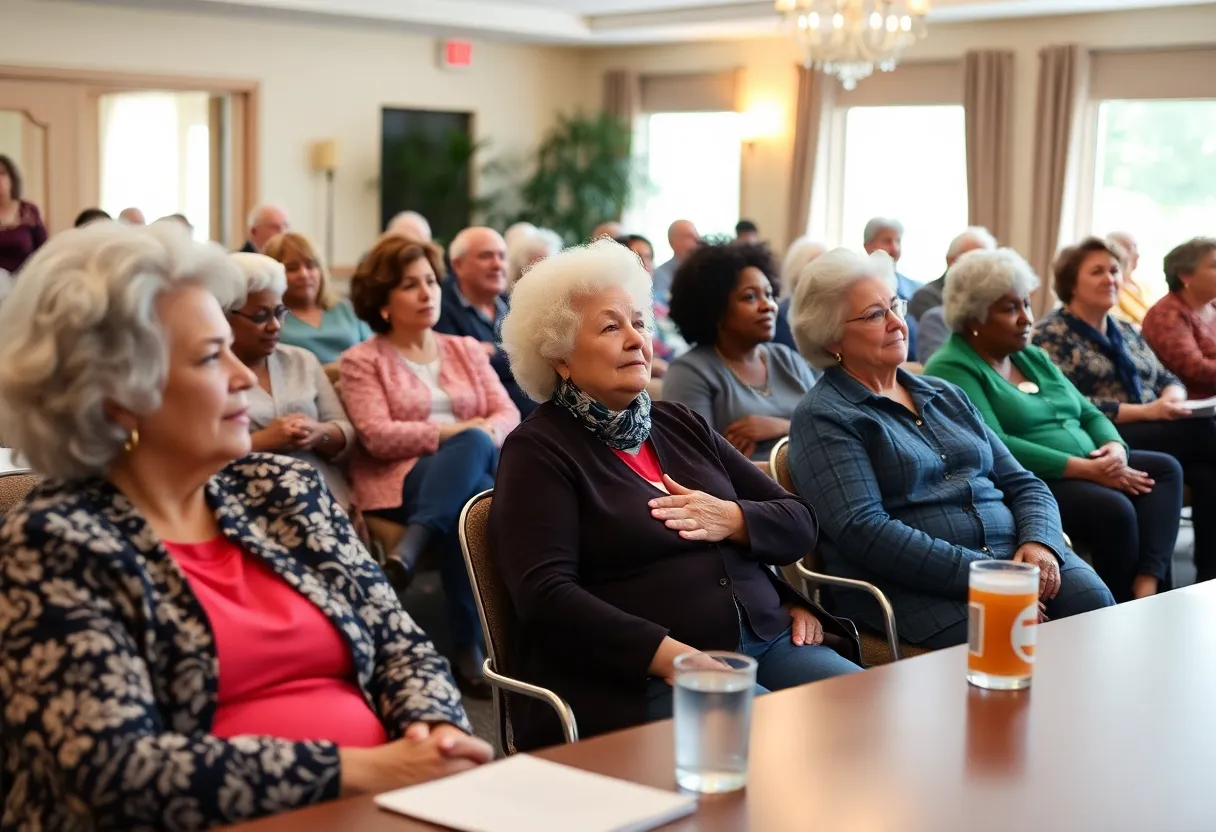 Audience at Lourie Center engaged in lecture about southern women