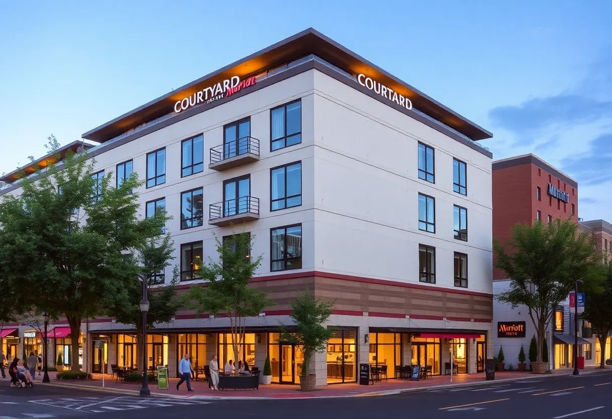 Rendering of the new Courtyard by Marriott hotel in downtown Lexington SC