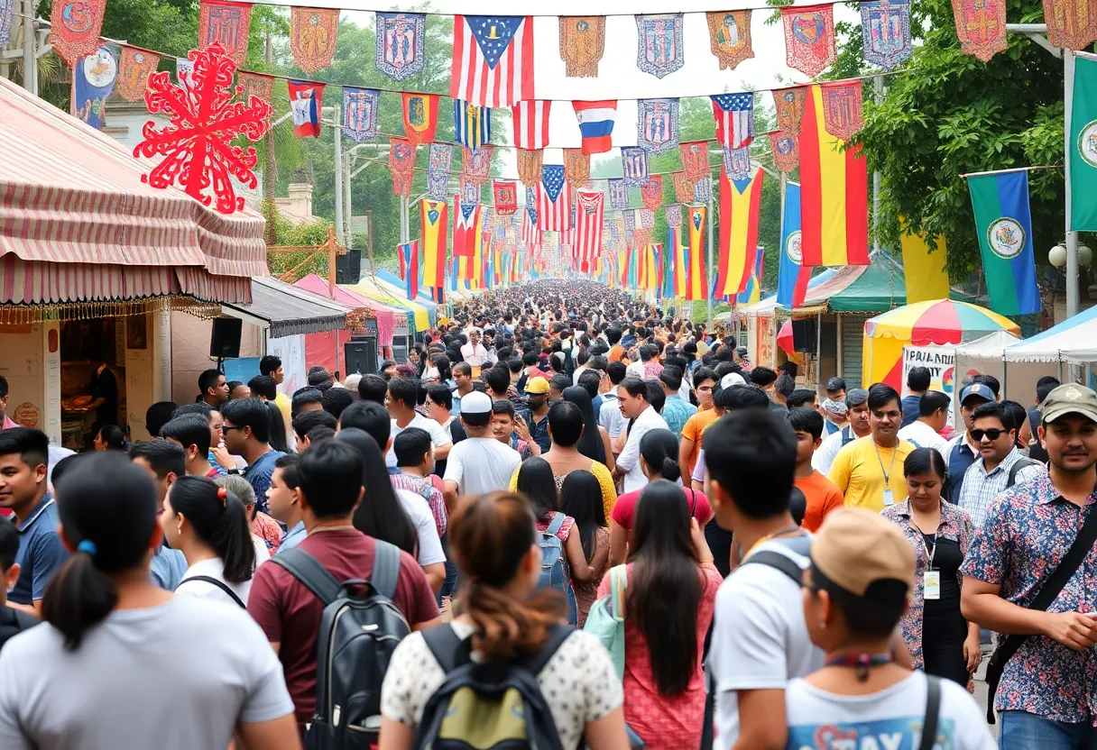 Crowd enjoying the Irmo International Festival with food trucks and live music