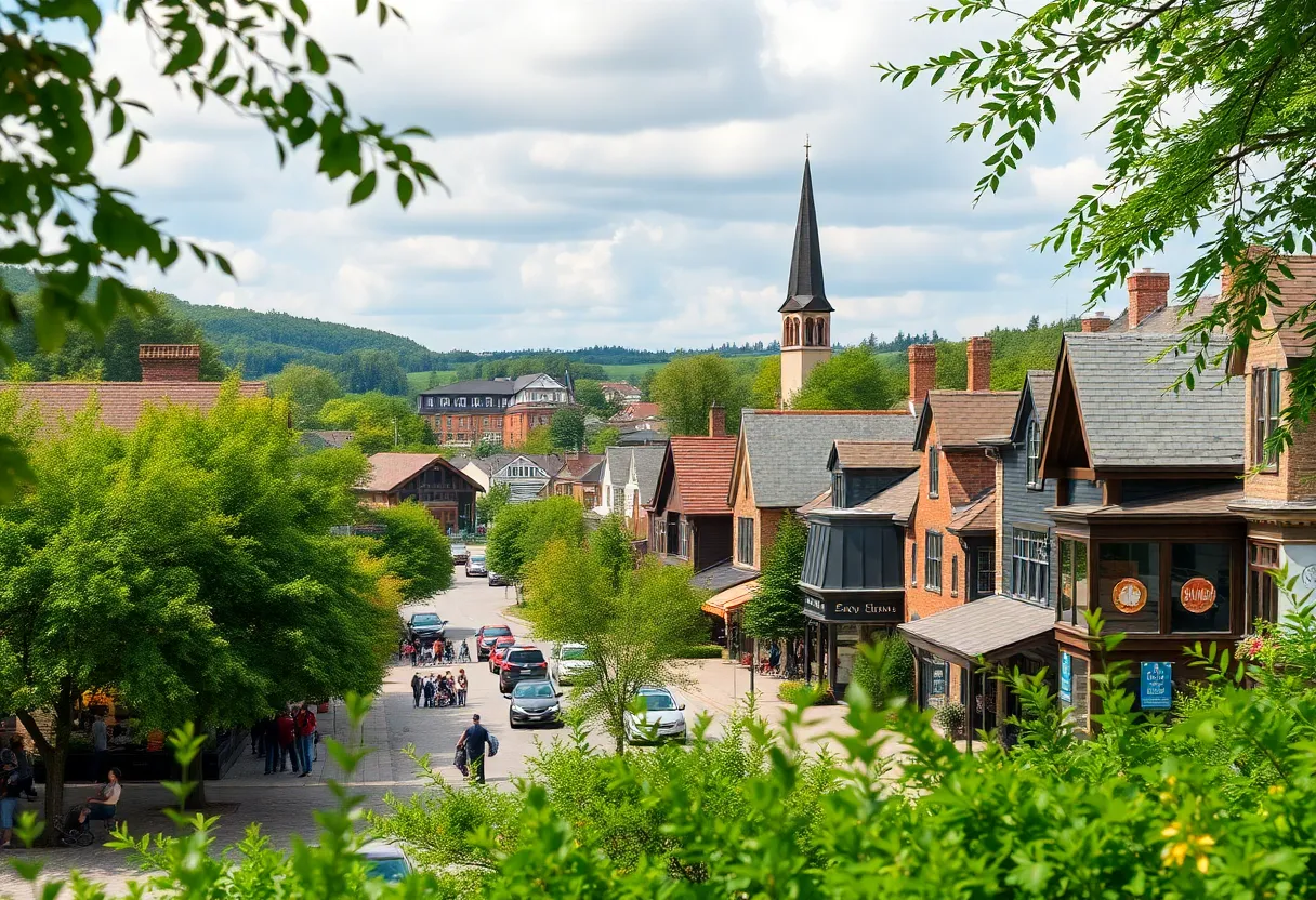 A vibrant shopping area in Irmo, SC surrounded by nature.