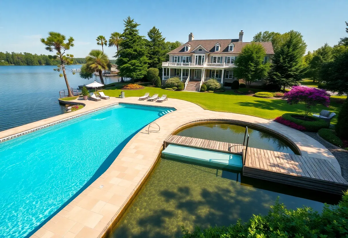 Luxurious estate on Lake Murray with pool and private dock