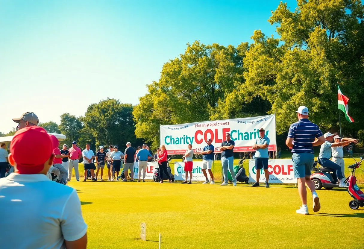 Participants at the McDaniels Auto Group Golf Tournament raising funds for cancer support.