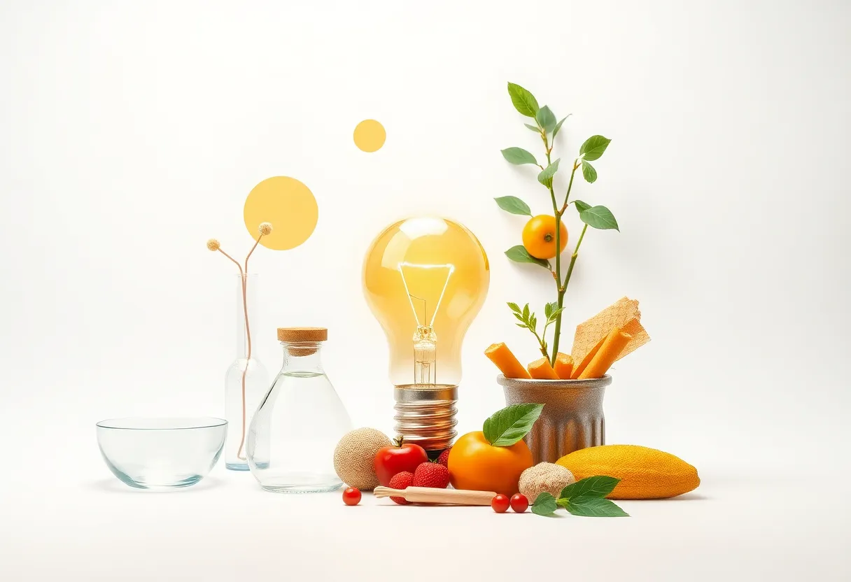 Abstract representation of scientific research and nutrition