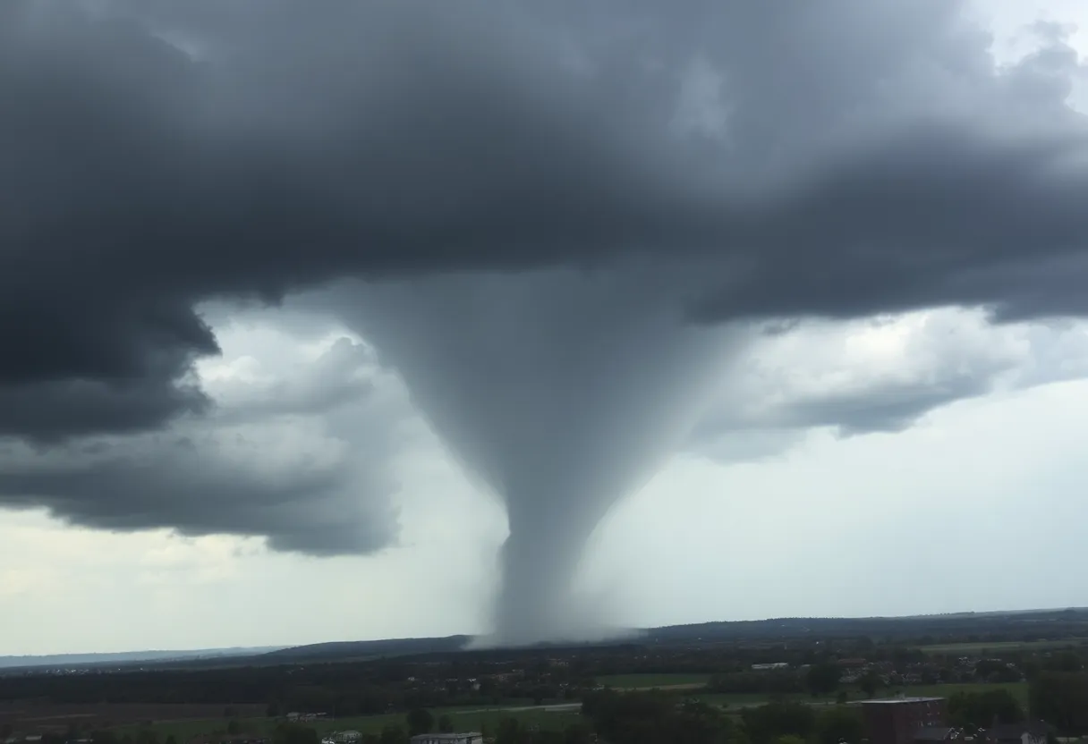 Storm clouds gathering over Lexington, Kentucky