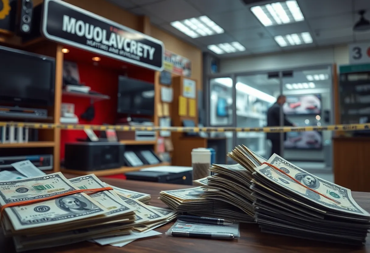 Police investigation into a drug money laundering operation in South Carolina