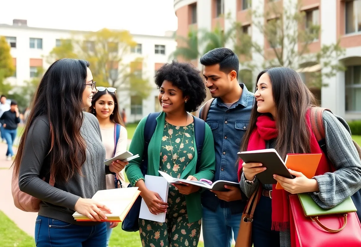 Students studying at the University of South Carolina campus