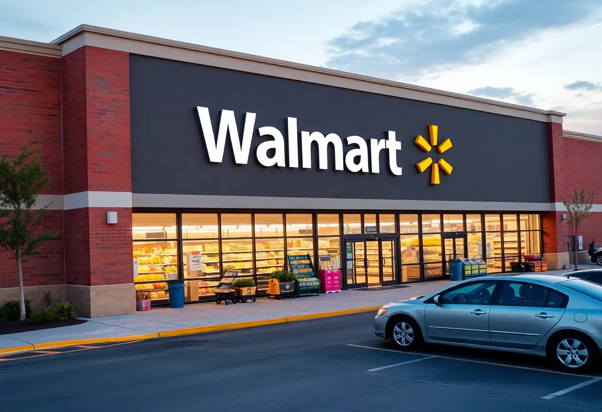 Exterior view of a newly remodeled Walmart store in West Columbia