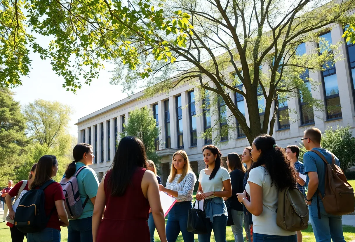 Students on campus engaging in discussions about activism and civil rights