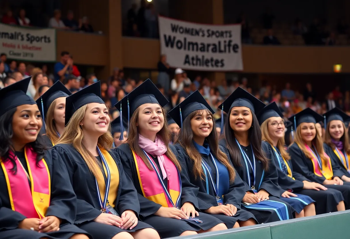 University of Alabama graduation ceremony focusing on women's sports