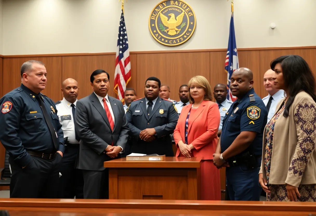 Gathering of community leaders at Cayce city council meeting.