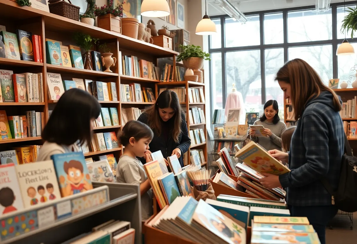 Children browsing the children's section of a bookstore
