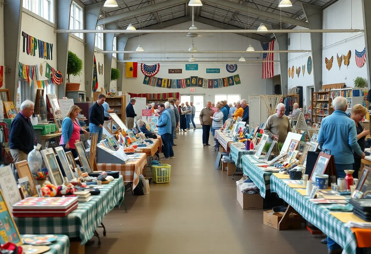 Indoor yard sale at Threatt Hall in Columbia, S.C.