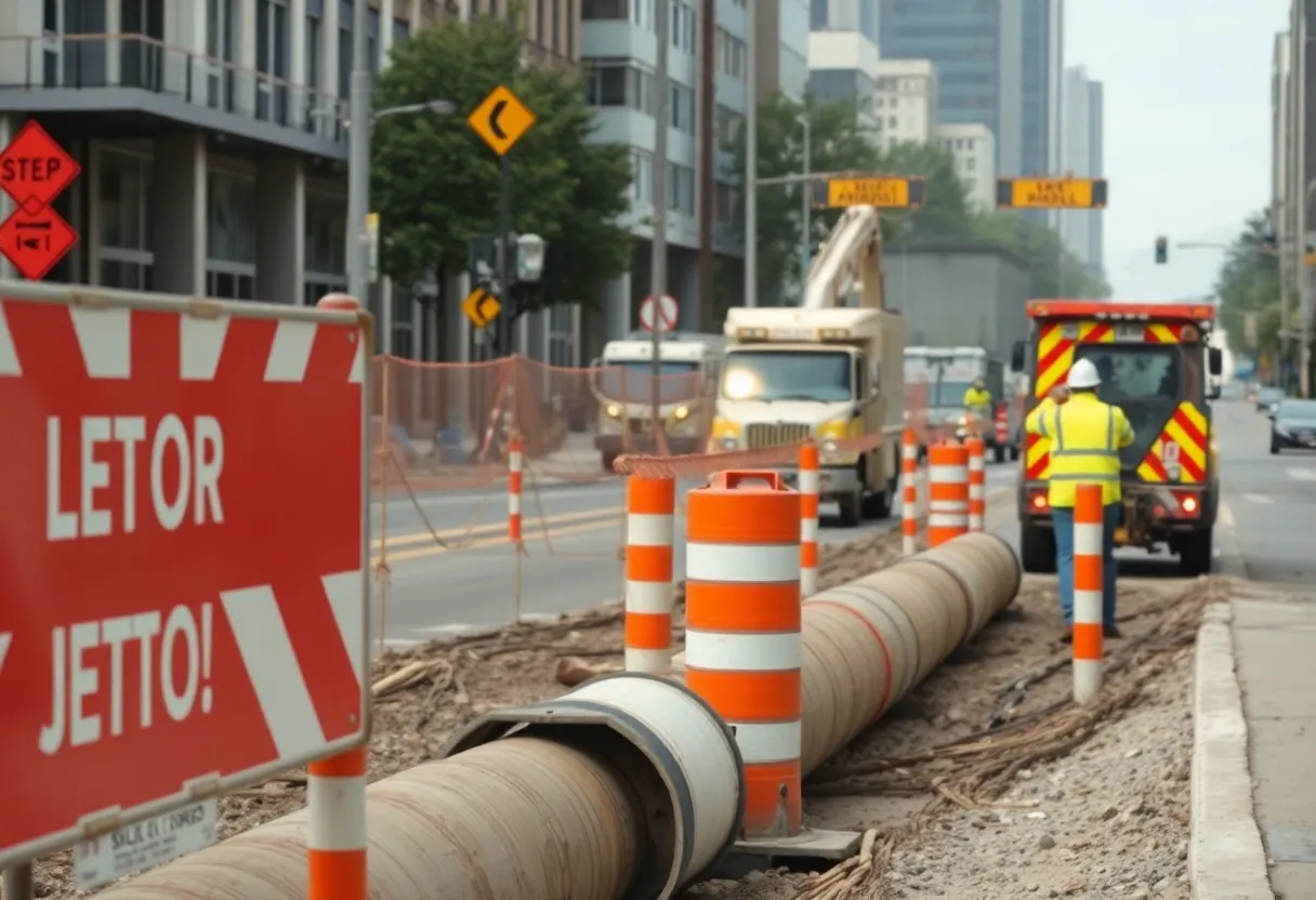 Construction work on Columbia sewer system