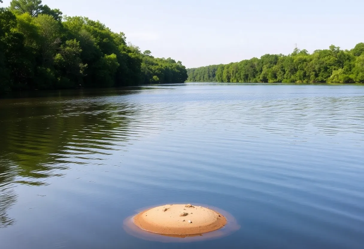 Congaree River with calm waters and greenery