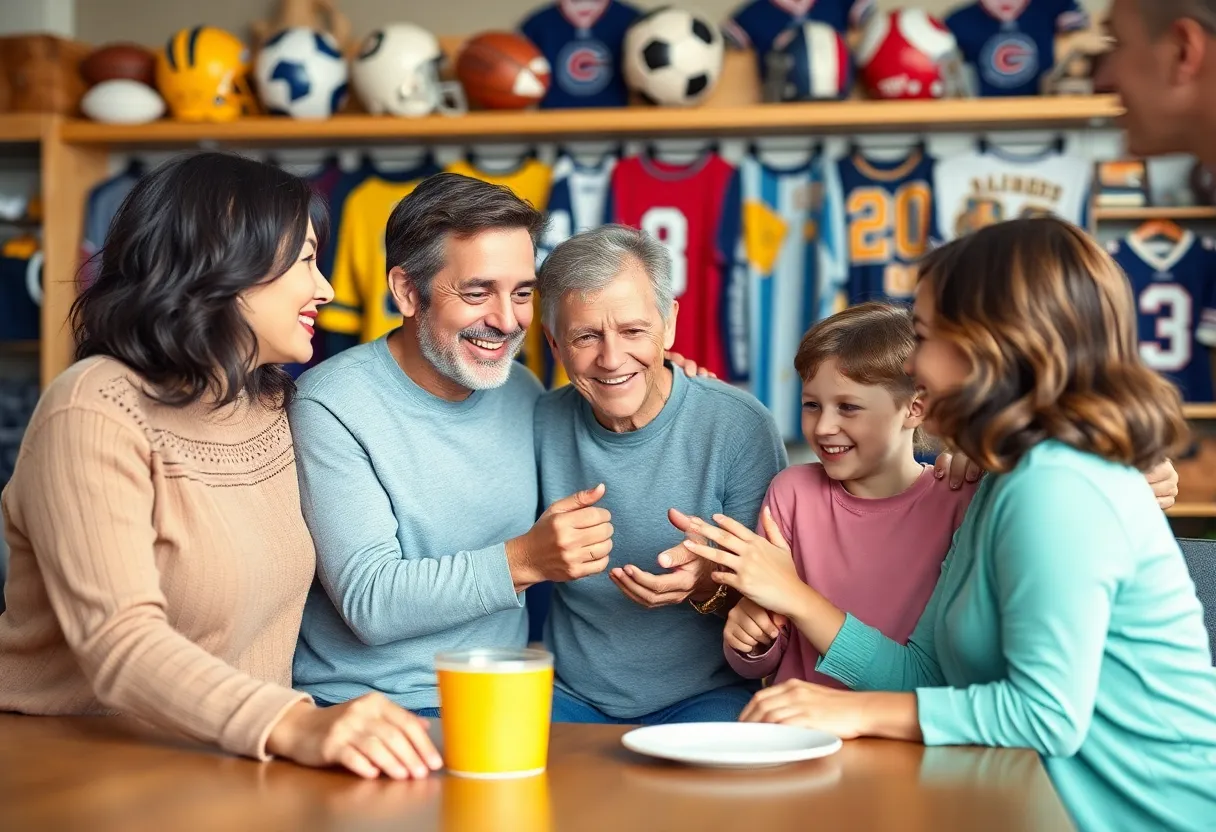 Family gathering in remembrance of a loved one