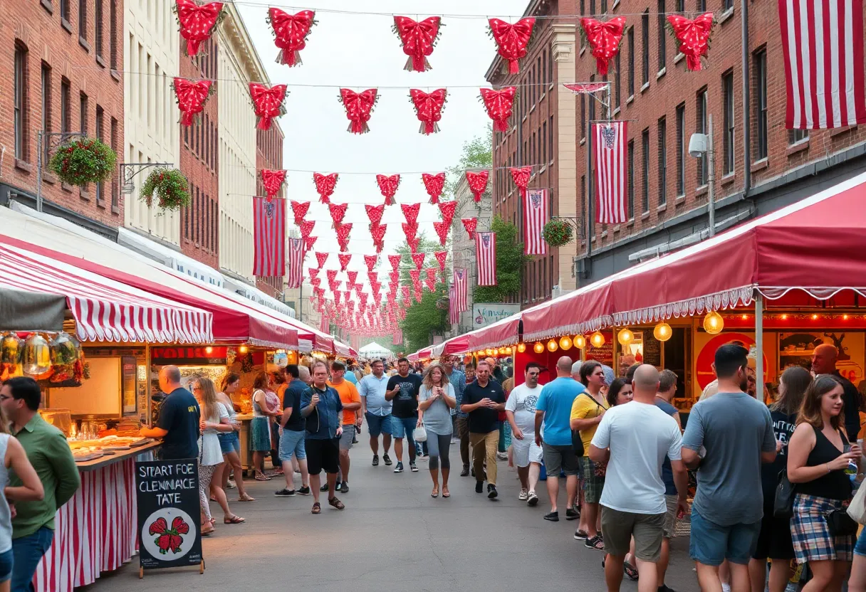 Crowd enjoying the Grand Pour on Main festival on Main Street in Lexington.