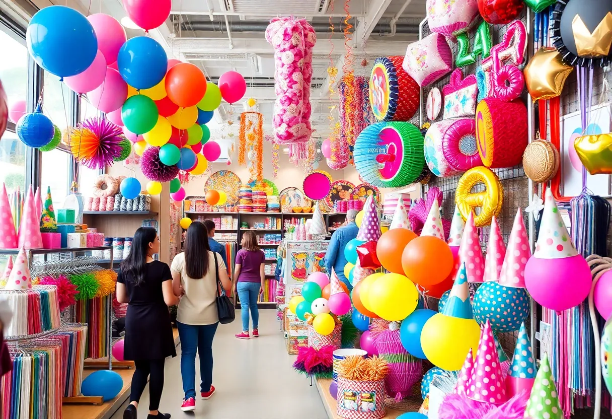 Interior view of If It's Paper store filled with party supplies