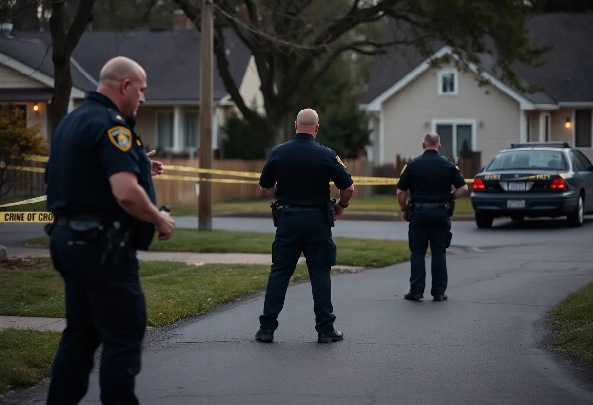 Law enforcement at a residential crime scene in Lexington County