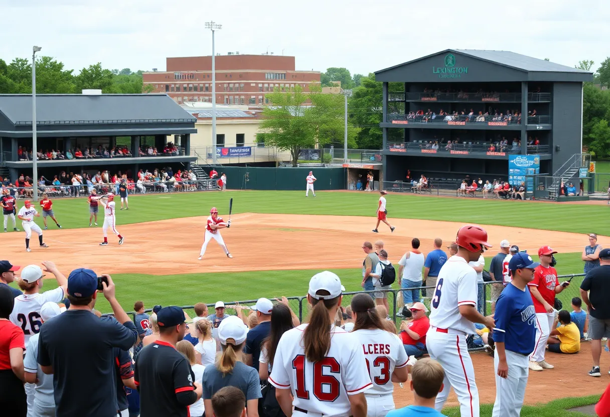 A collage of sporting events in Lexington, showcasing baseball, softball, lacrosse, and soccer.