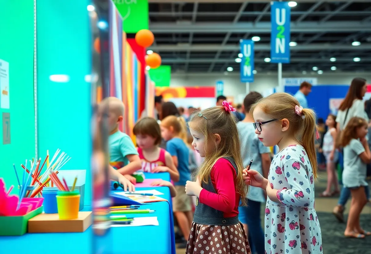 Families enjoying activities at the Midlands Family Expo.