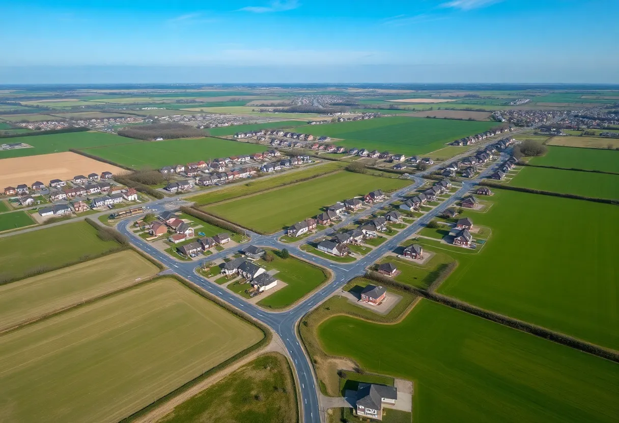 Aerial view of the proposed housing developments in Gaston County