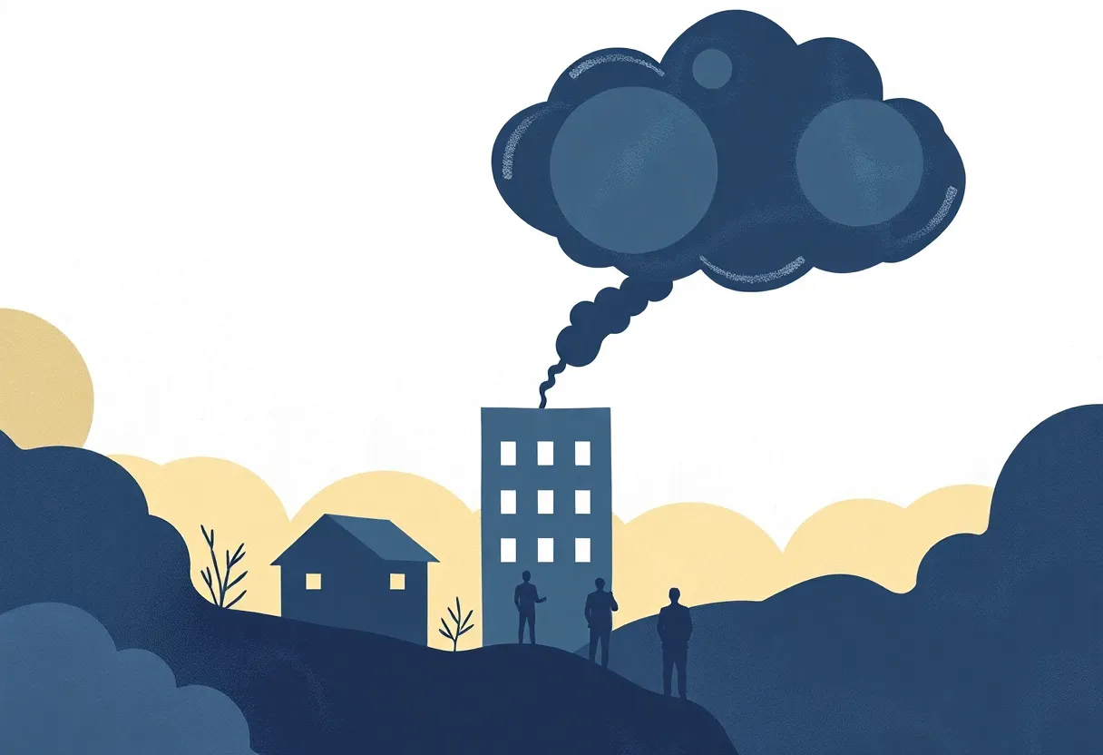 Abstract representation of nonprofit challenges due to funding cuts