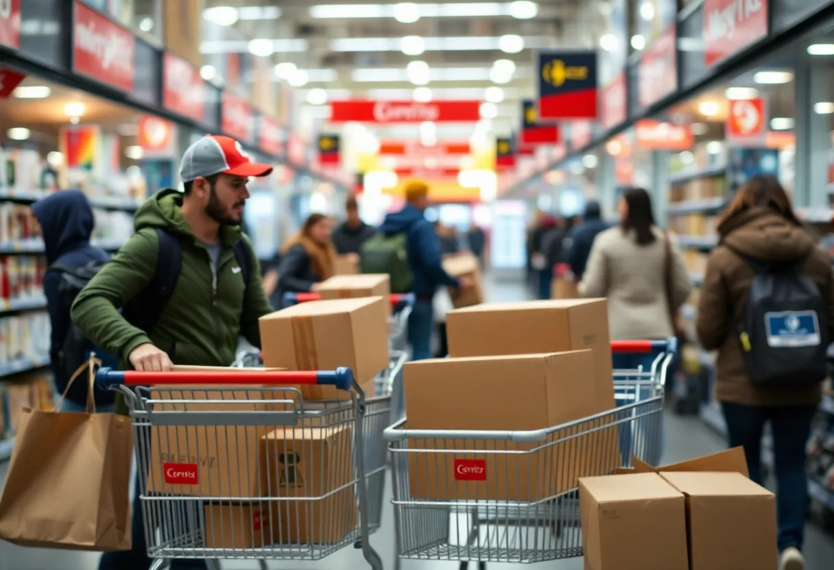 Packages from online shopping being delivered