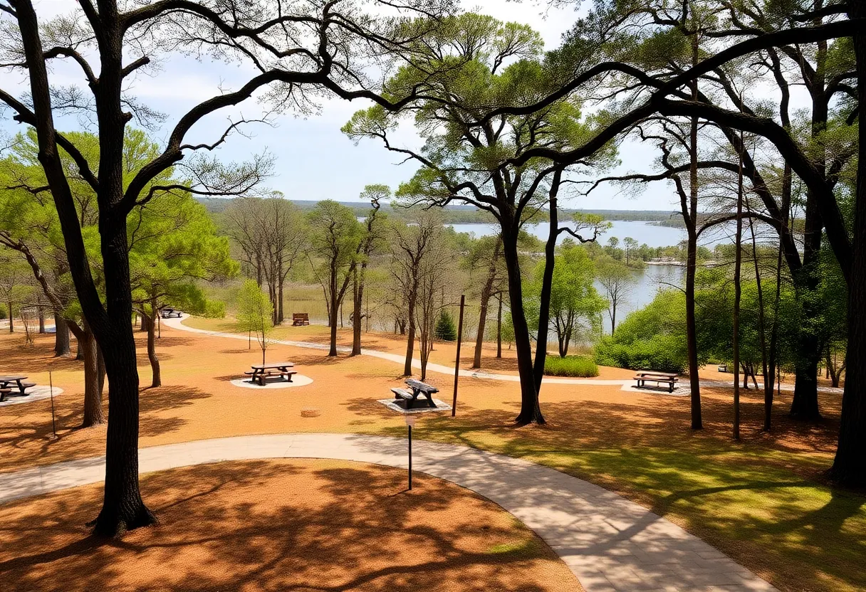 Scenic landscape of Pine Island State Park showing greenery and a peaceful atmosphere
