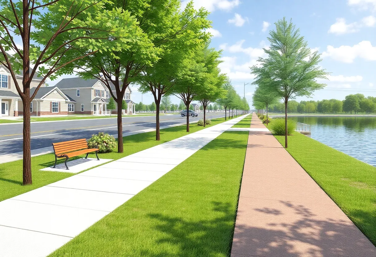 Conceptual drawing of sidewalk designs along Marina Road