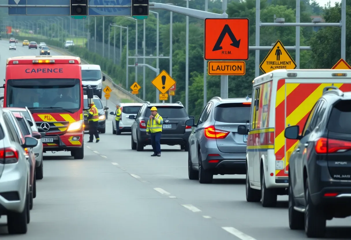 Emergency responders at a traffic accident scene in Lexington County