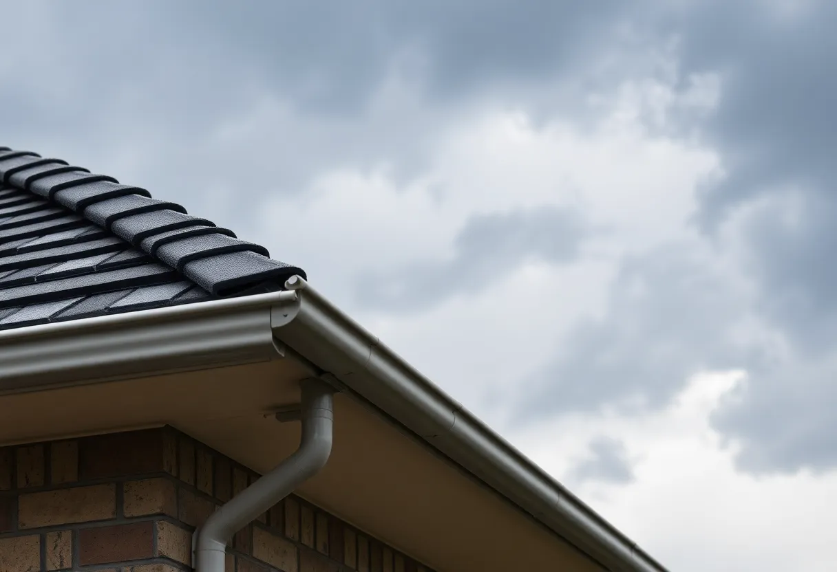 A sturdy roof ready to withstand heavy rain with clean gutters.