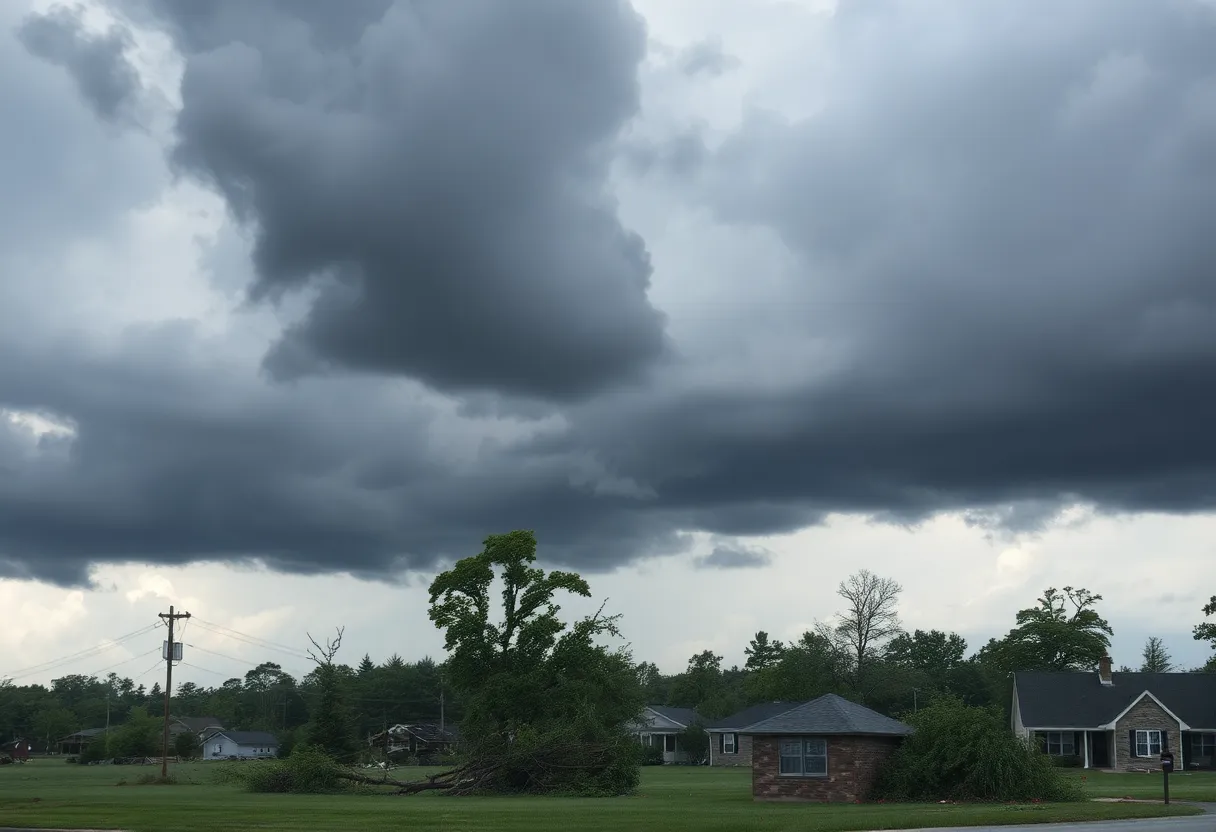 Landscape showing storm damage in Minnesota