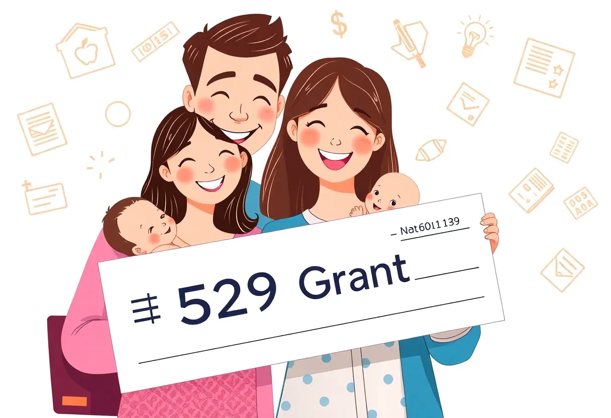 Family celebrating the launch of the 529 Grant Program for newborns