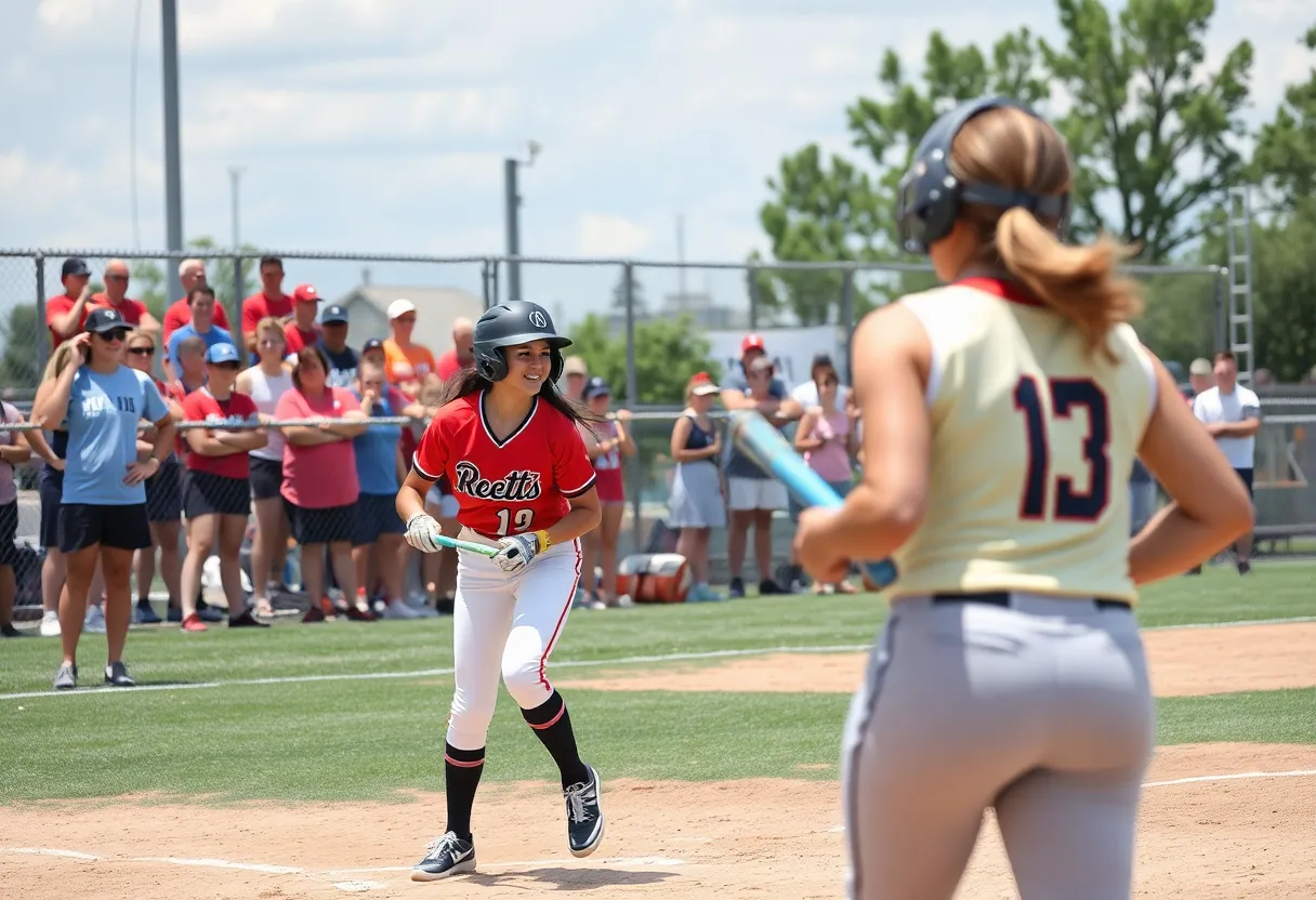 Female athletes competing at the South Carolina All-State softball games