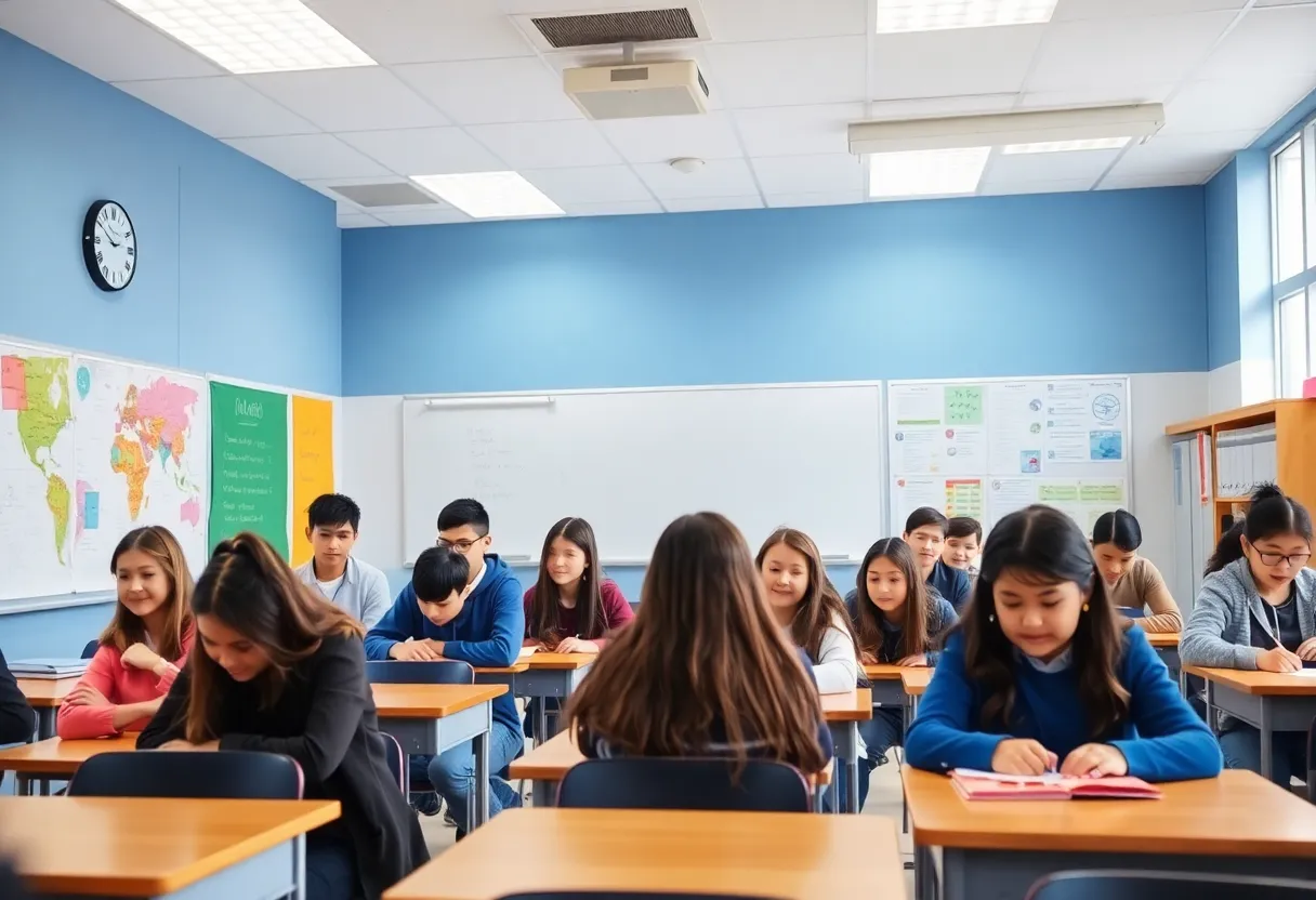 Students in a diverse classroom setting