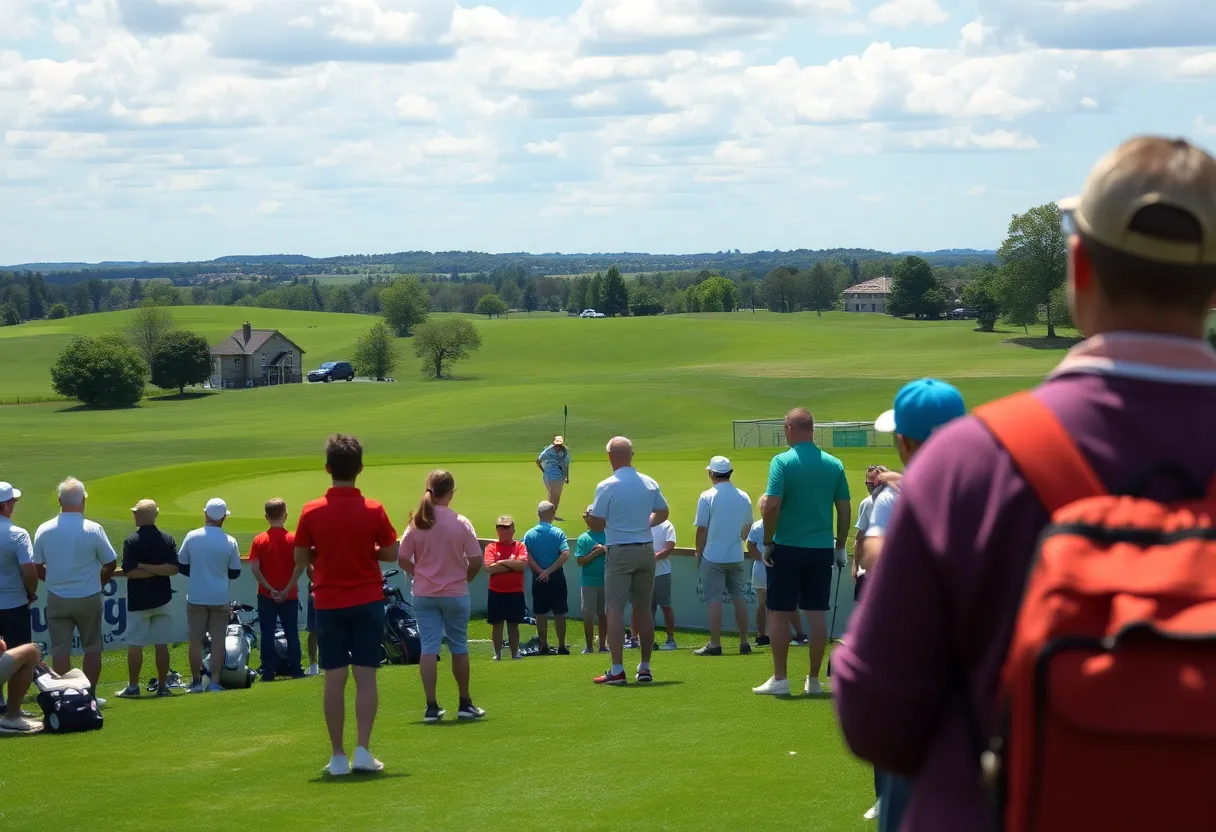 Young golfers competing at the Southern Cross Golf Tournament