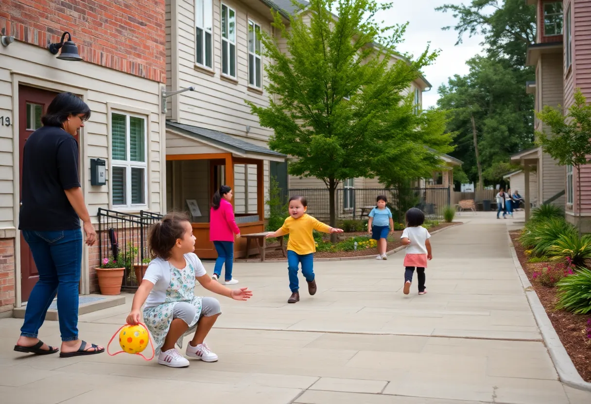 Families receiving support at St. Andrews Village transitional housing.