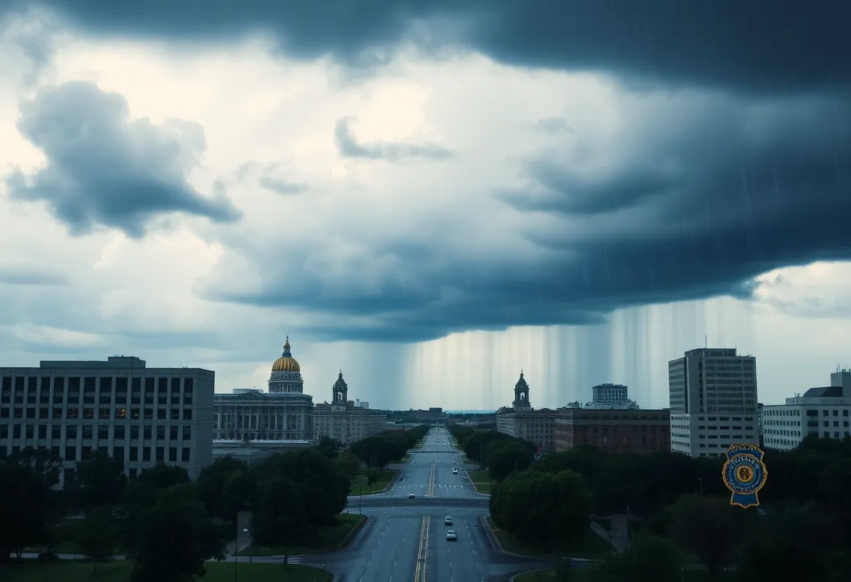 Stormy weather in Columbia SC with police recognition